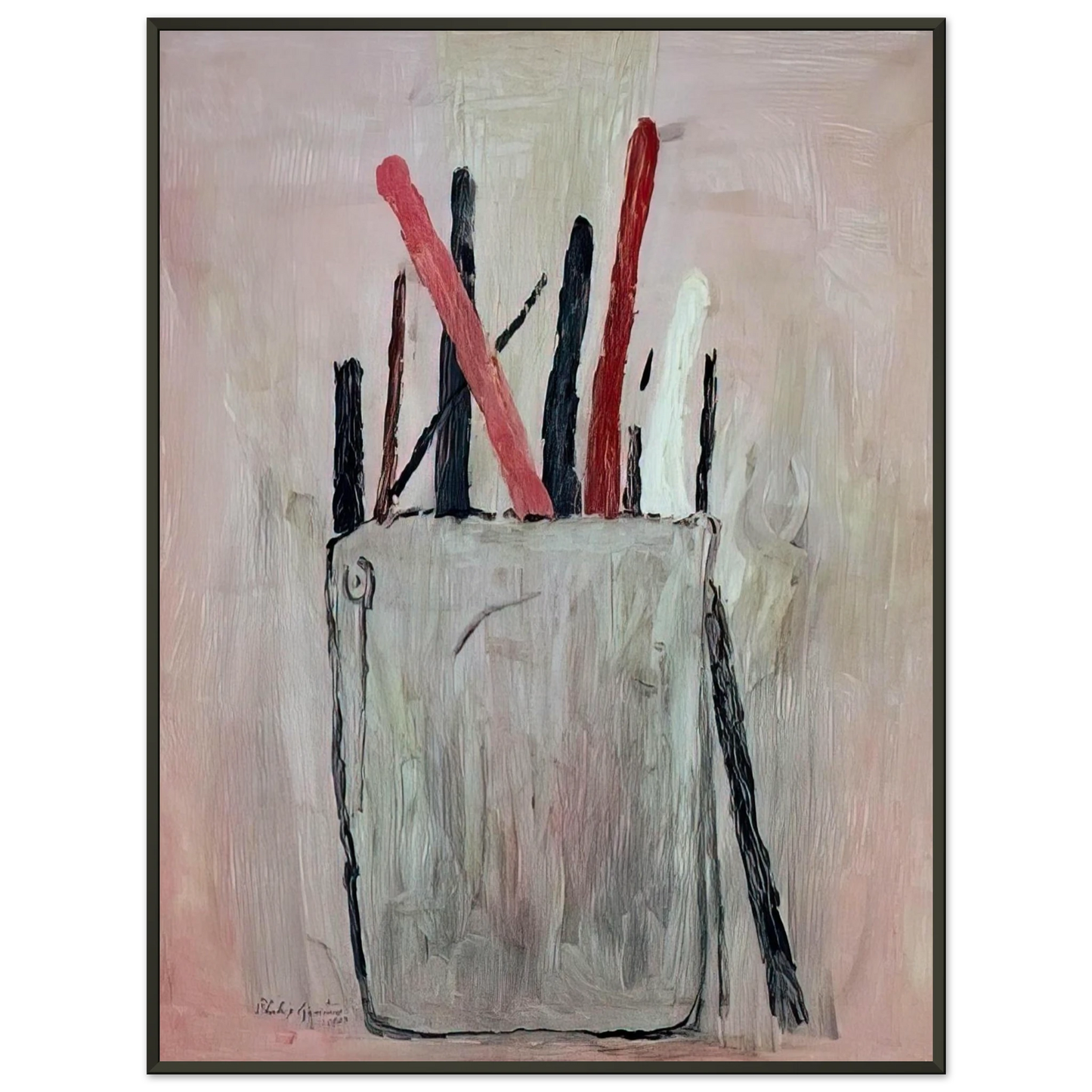 Philip Guston BRUSHES 1969 Framed Art Print - Aluminum Frame - 60x80 cm / 24x32 inches