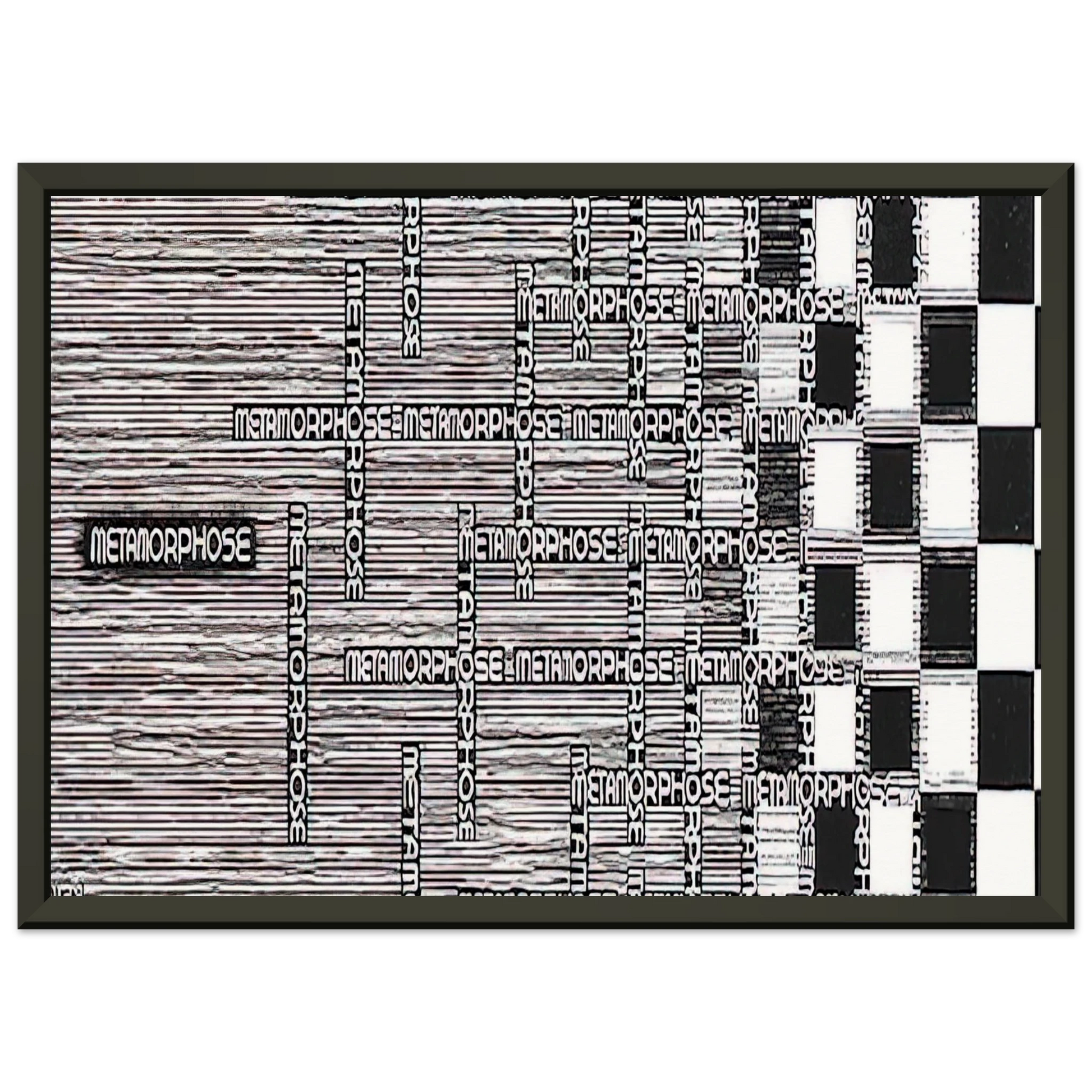 MC Escher  METAMORPHOSIS II EXCERPT 1 Framed Art Print  - Aluminum Frame - 60x80 cm / 24x32 inches