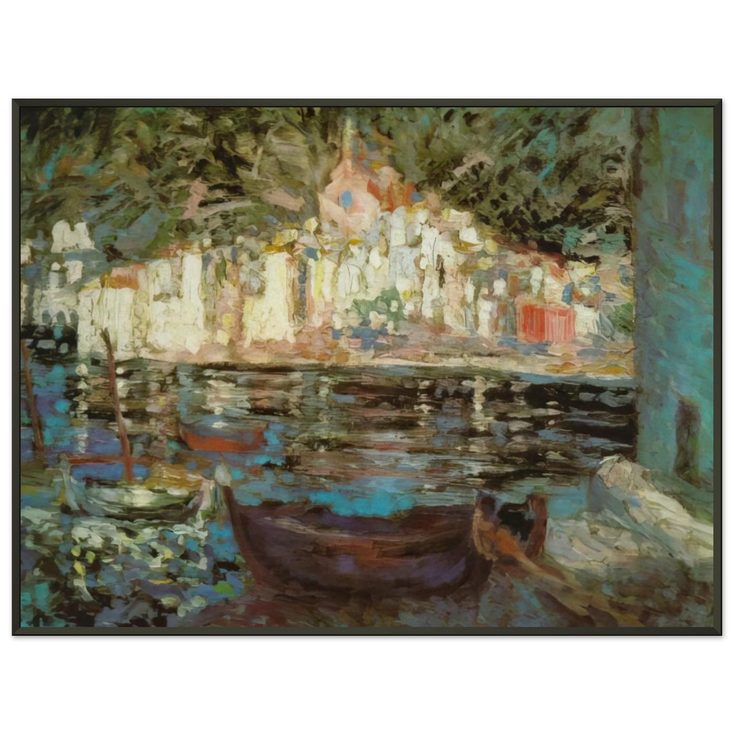 Salvador Dali VIEW OF CADAQUES FROM PLAYA POAL Framed Art Print - Aluminum Frame - 70x100 cm / 28x40 inches