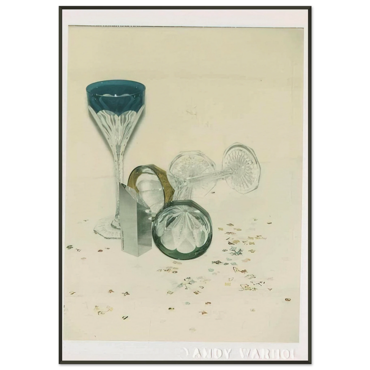 Andy Warhol Committee 2000 Champagne Glasses Framed Art Print - Aluminum Frame - 21x29.7 cm / 8x12"