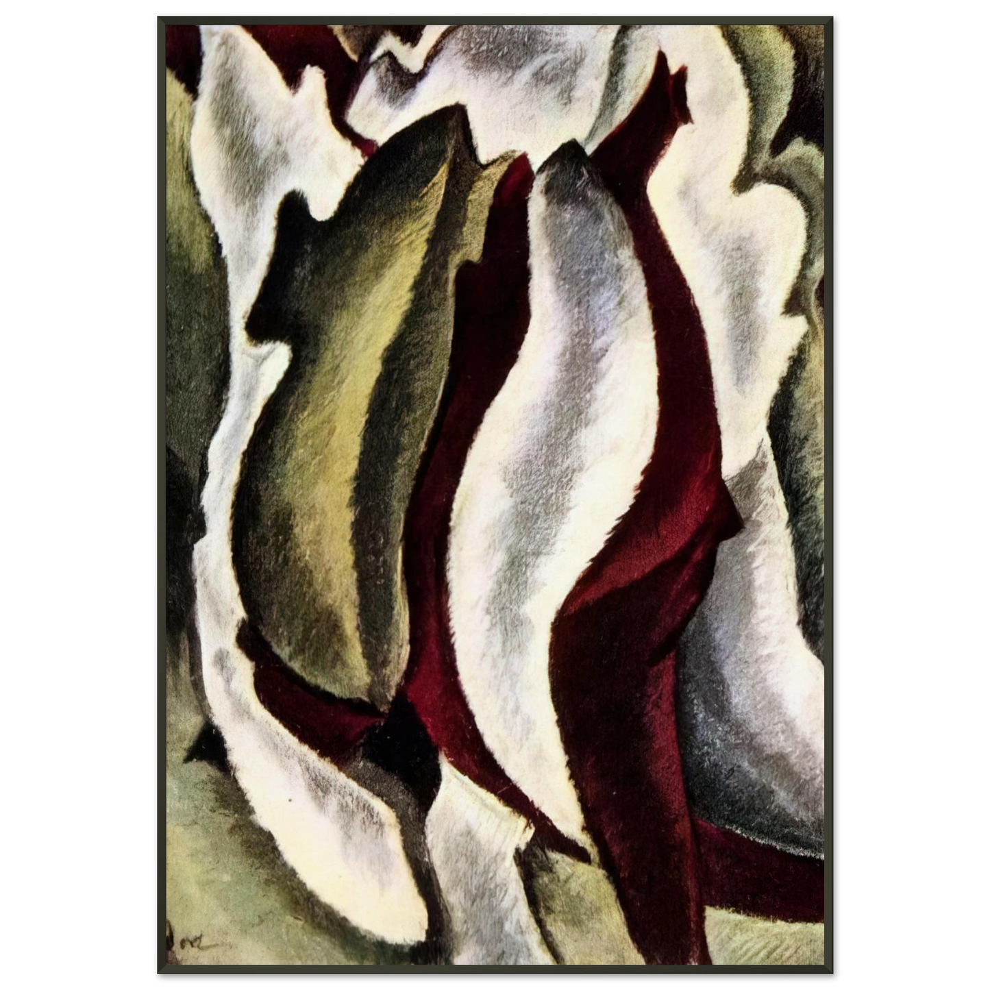 Arthur Dove Based on Leaf Forms and Spaces 1912 Framed Art Print - Aluminum Frame - 21x29.7 cm / 8x12"