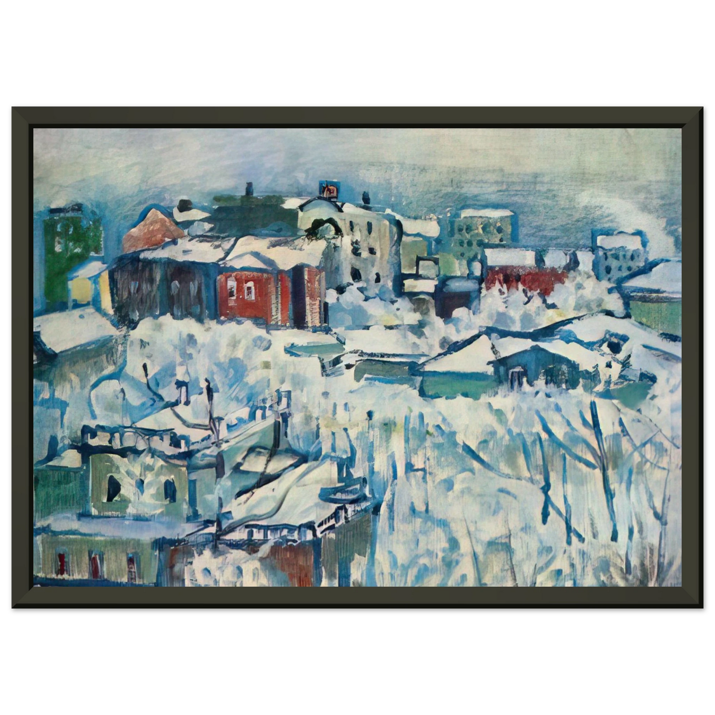 Wassily Kandinsky  MOSCOW SMOLENSKY BOULEVARD STUDY 1916 Framed Art Print  - Aluminum Frame - 40x50 cm / 16x20 inches