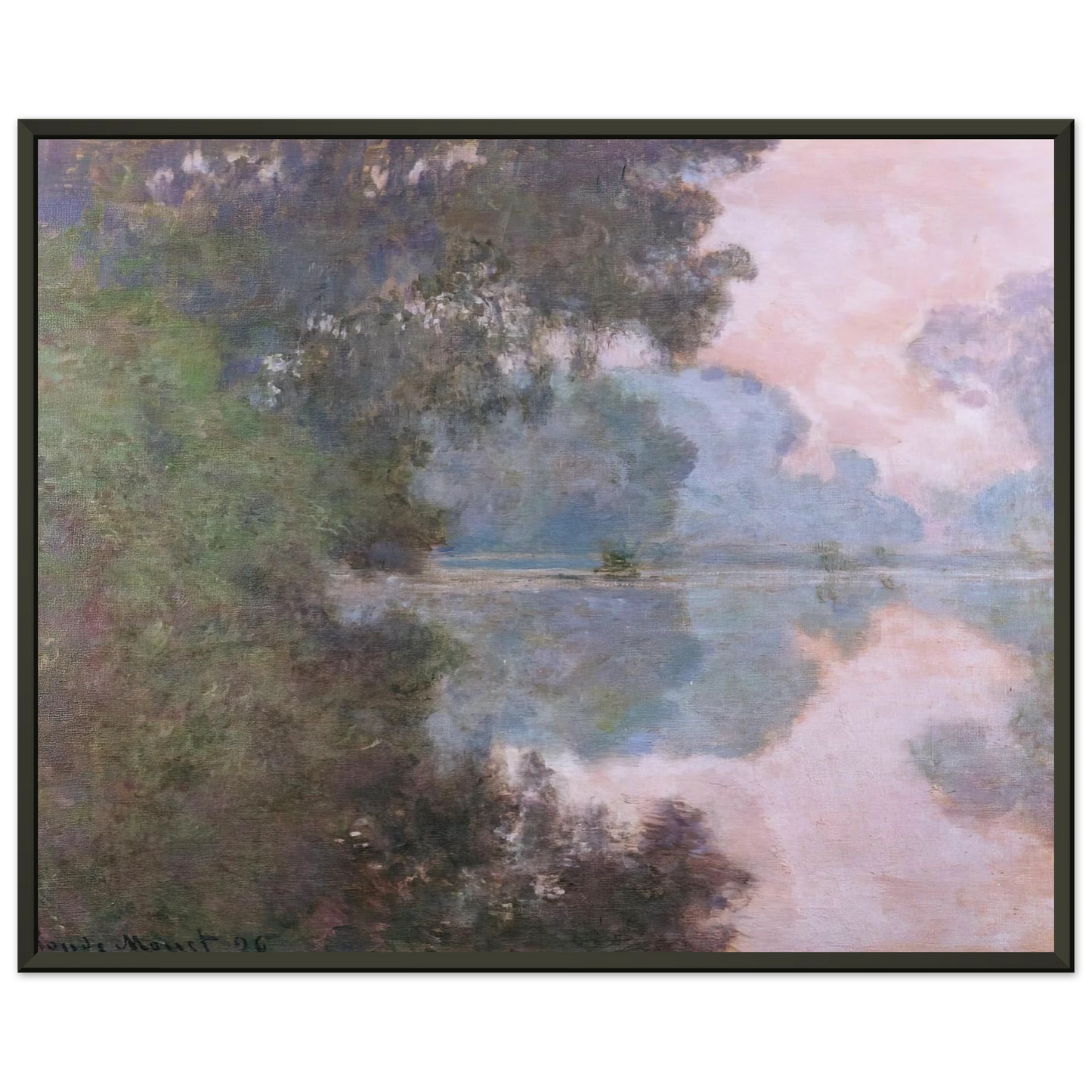 claude monet  Morning on the Seine near Giverny Framed Art Print  - Aluminum Frame - 70x100 cm / 28x40 inches
