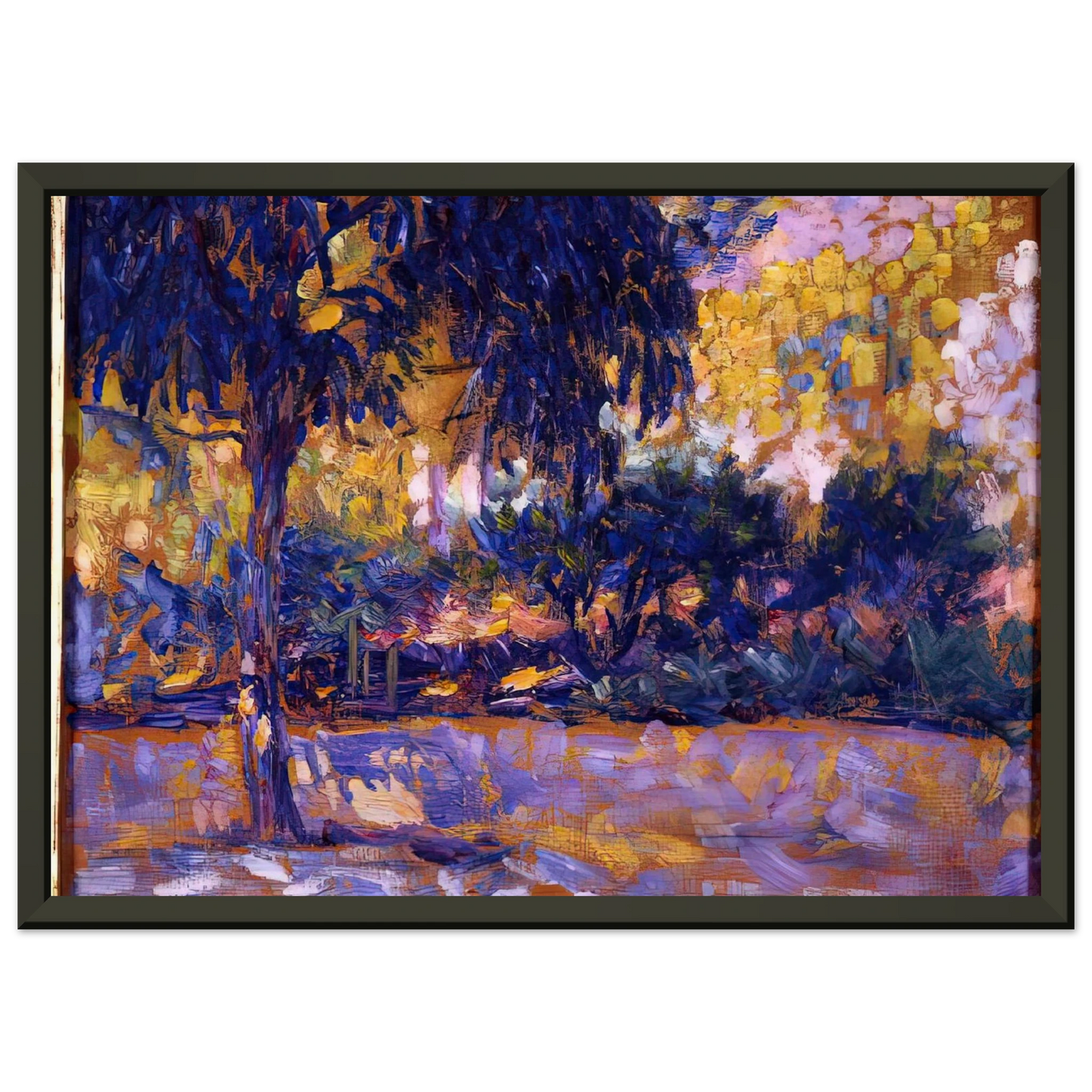 Henri Matisse LANDSCAPE WITH EUCALYPTUS TREES AND RIVER TREES IN FRONT OF A RIVER 1908 Framed Art Print - Aluminum Frame - 70x100 cm / 28x40 inches