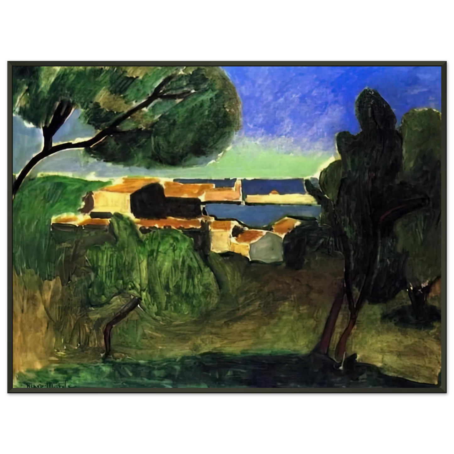 Henri Matisse LANDSCAPE AT COLLIOURE III 1907 Framed Art Print - Aluminum Frame - 70x100 cm / 28x40 inches