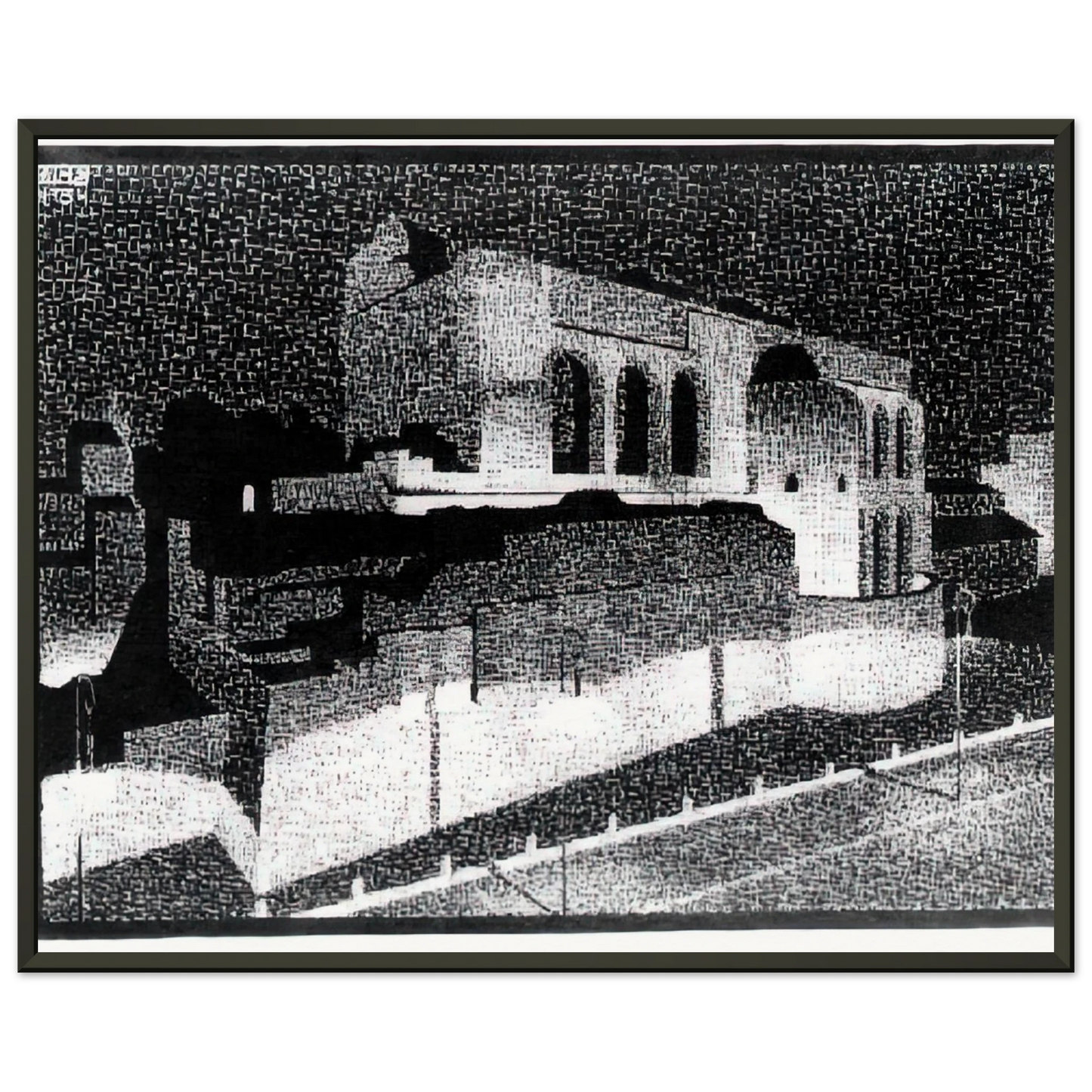 MC Escher  NOCTURNAL ROME BASILICA OF CONSTANTINE Framed Art Print  - Aluminum Frame - 60x80 cm / 24x32 inches