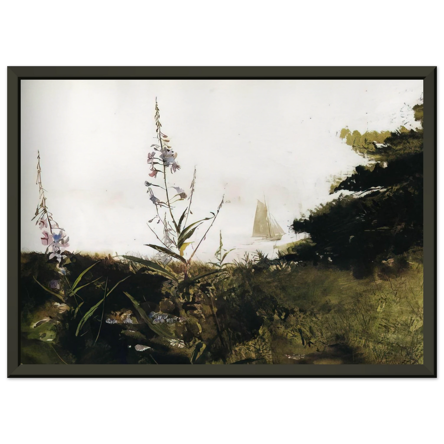 Andrew Wyeth UNDER SAIL Framed Art Print - Aluminum Frame - 40x50 cm / 16x20 inches