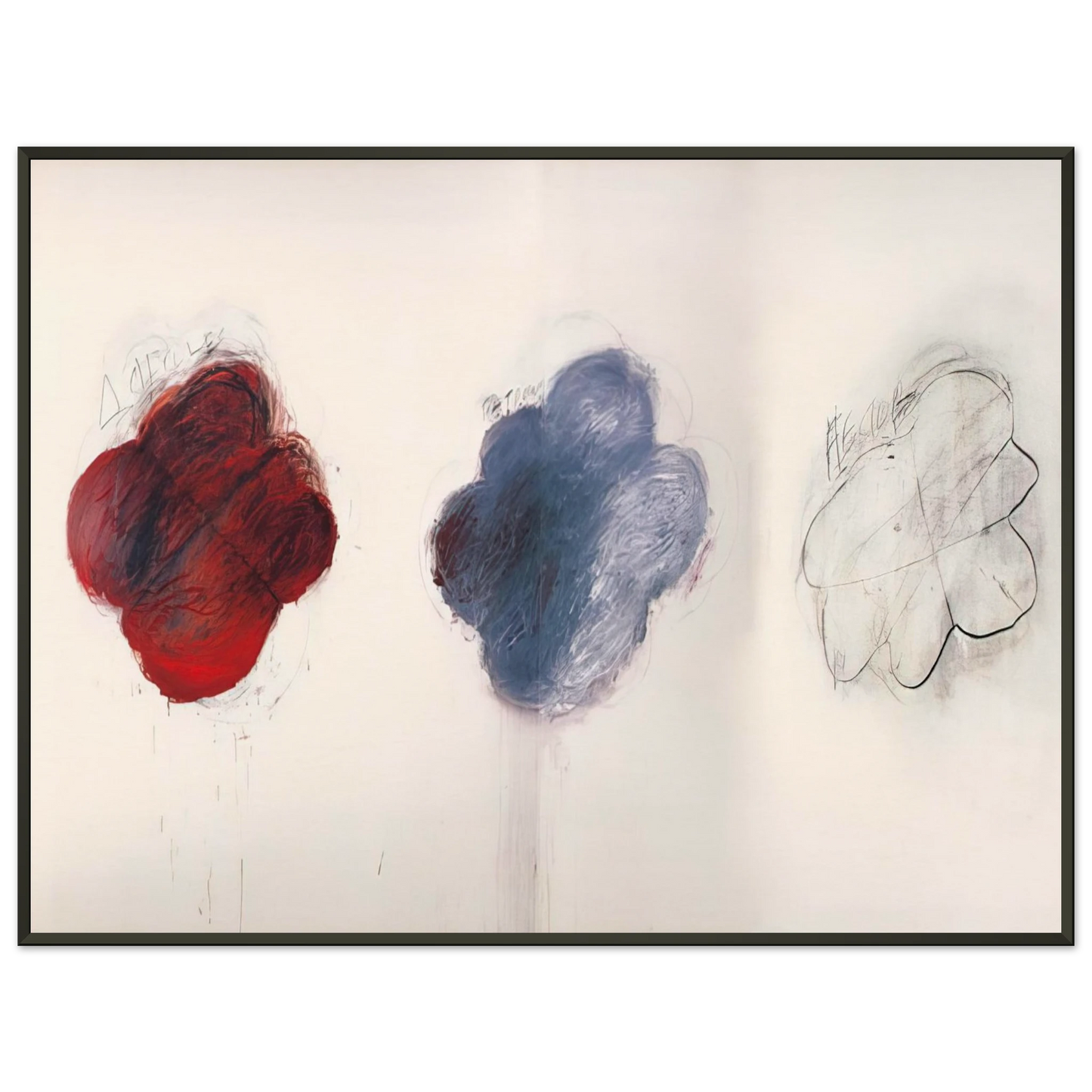 Cy Twombly Fifty Days at Iliam Shades of Achilles Patroclus and Hector Framed Art Print - Aluminum Frame - 40x50 cm / 16x20 inches