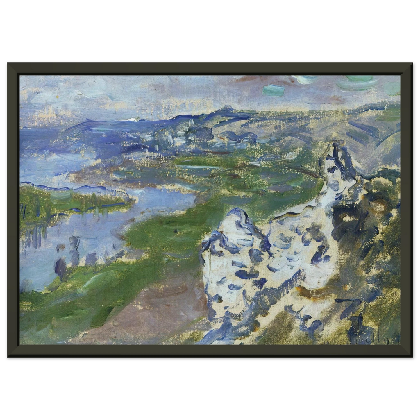 claude monet The Seine seen from the heights Chantemesle Framed Art Print - Aluminum Frame - 60x80 cm / 24x32 inches
