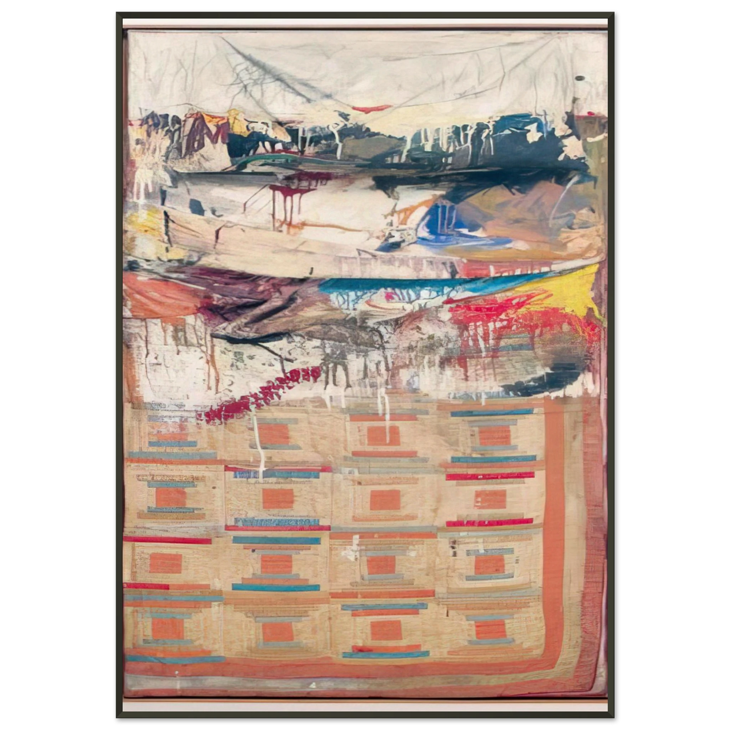 Robert Rauschenberg BED Framed Art Print - Aluminum Frame - 21x29.7 cm / 8x12"