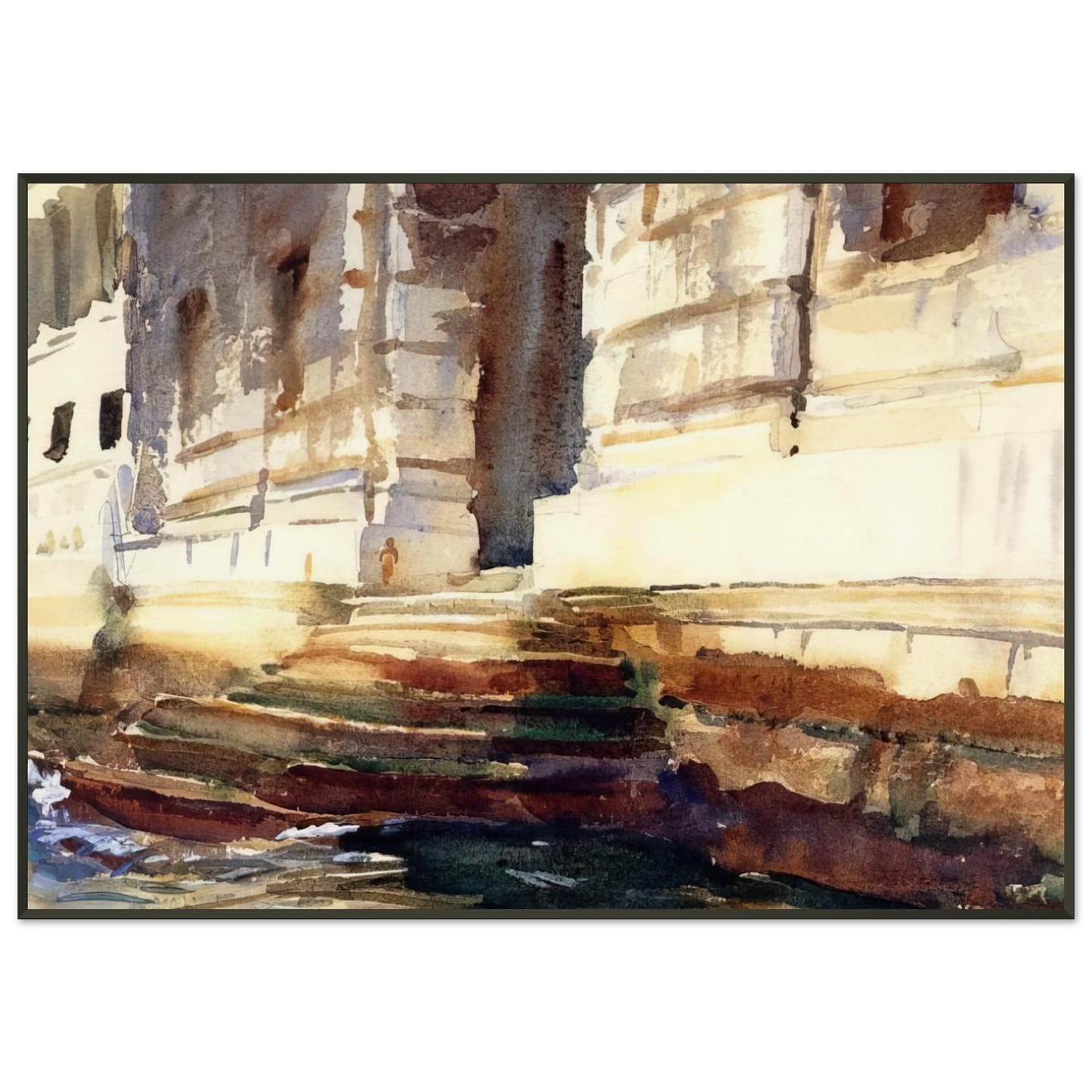 John Singer Sargent Steps of a Palace Framed Art Print - Aluminum Frame - 21x29.7 cm / 8x12"