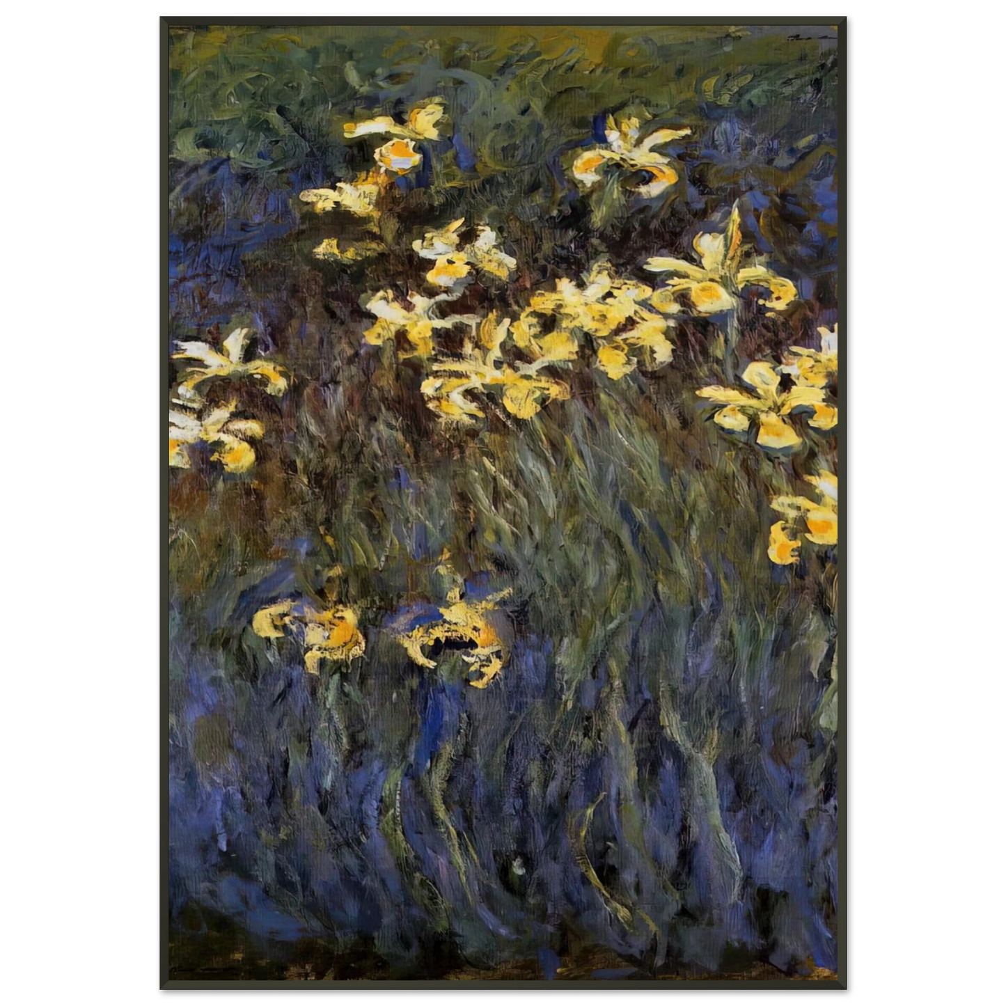 claude monet The Yellow Irises Framed Art Print - Aluminum Frame - 21x29.7 cm / 8x12"