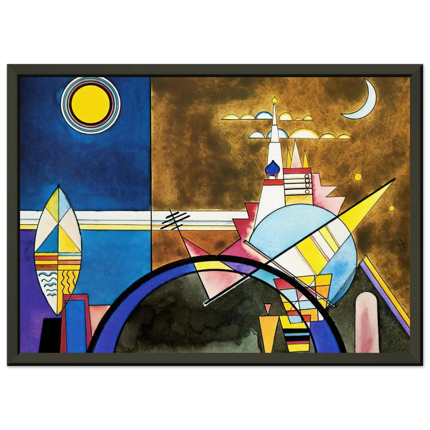 Wassily Kandinsky PICTURE XVI THE GREAT GATE OF KIEV STAGE SET FOR MUSSORGSKY S PICTURES AT AN EXHIBITION IN 1928 Framed Art Print - Aluminum Frame - 60x80 cm / 24x32 inches