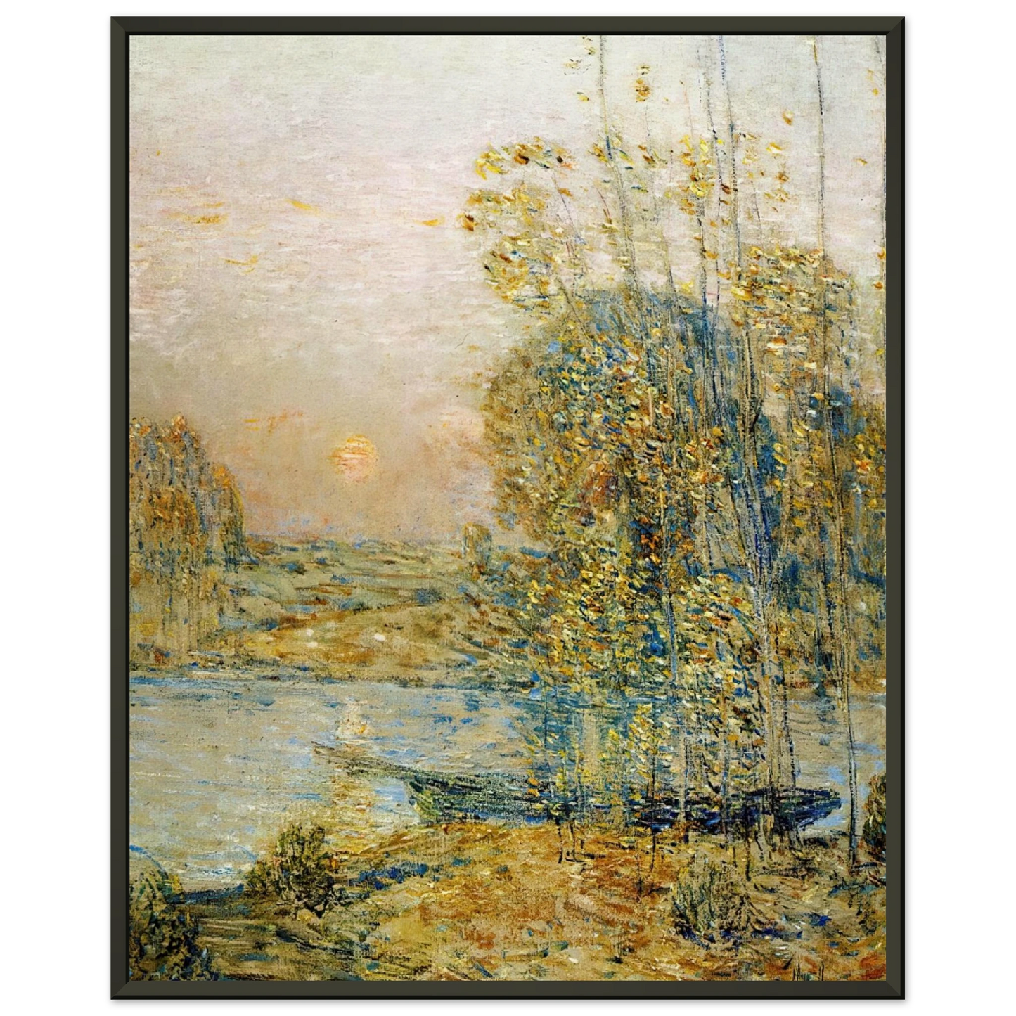 Childe Hassam Late Afternoon aka Sunset Framed Art Print - Aluminum Frame - 60x80 cm / 24x32 inches