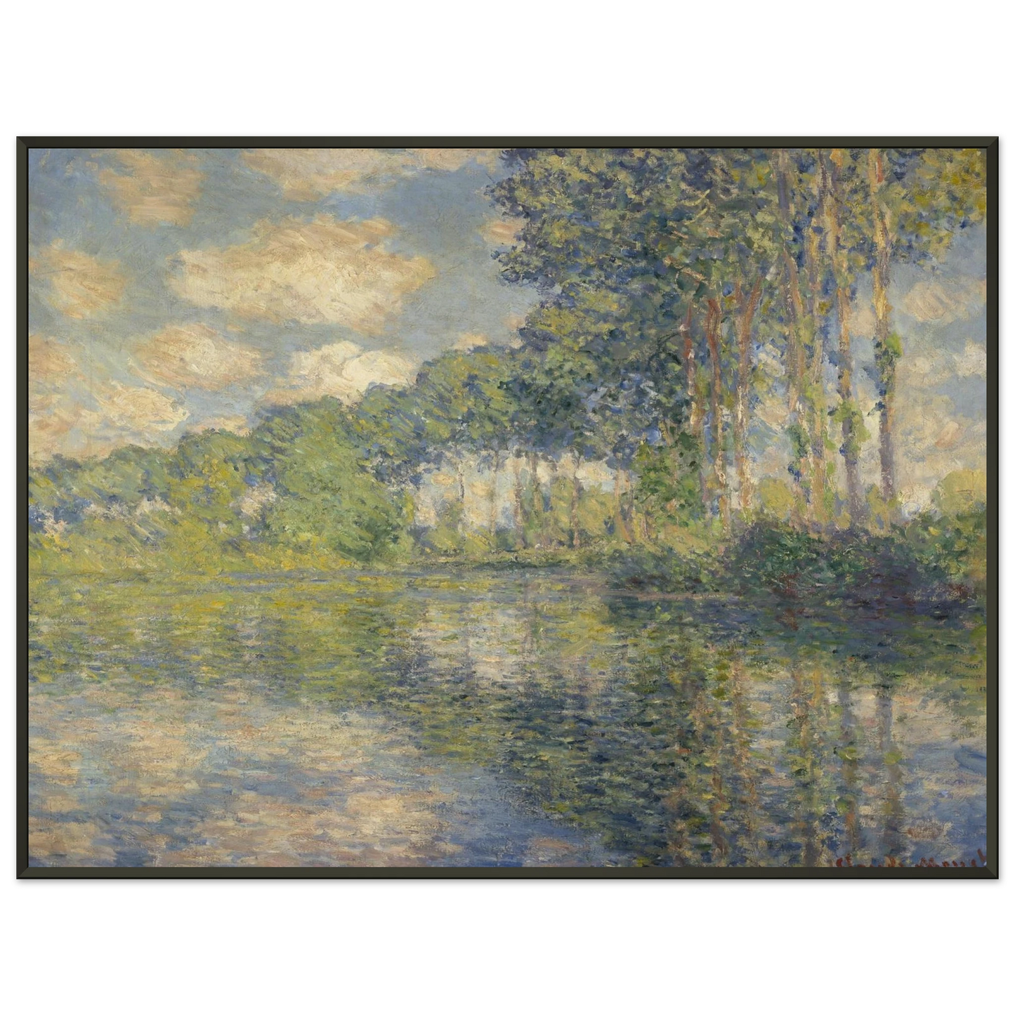 claude monet  Poplars on the Epte Framed Art Print  - Aluminum Frame - 60x80 cm / 24x32 inches