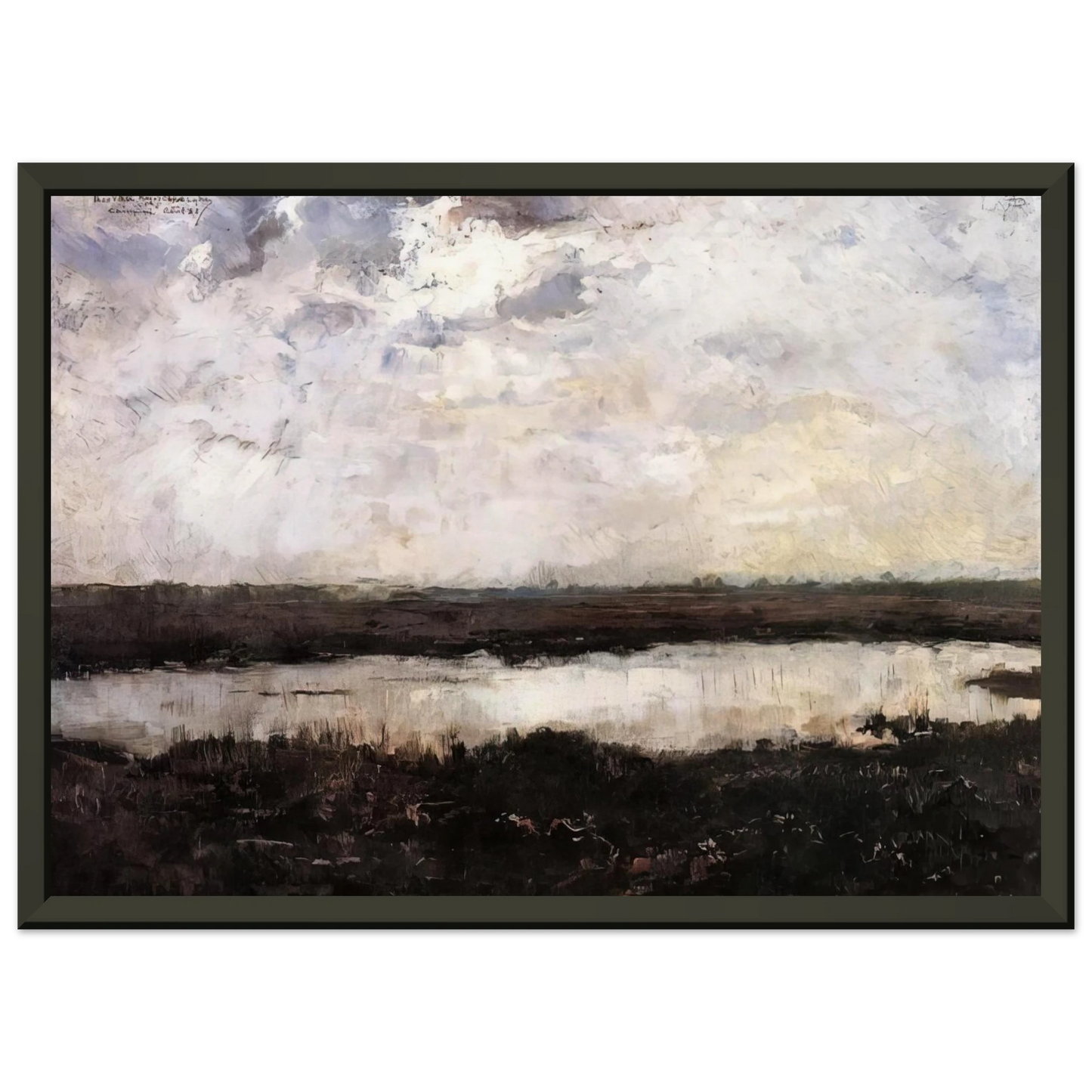 Theo van Rysselberghe A POND IN CAMPINE 1884 Framed Art Print - Aluminum Frame - 70x100 cm / 28x40 inches