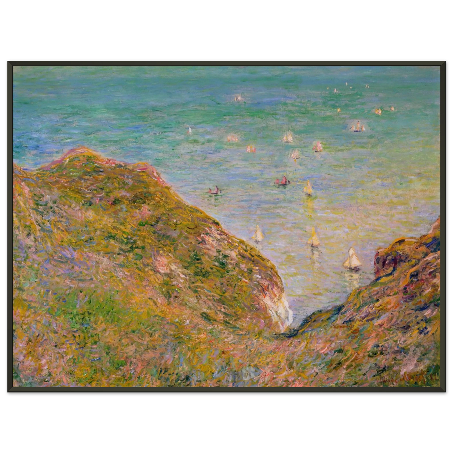claude monet View from the Cliff at Pourville Bright Weather Framed Art Print - Aluminum Frame - 60x80 cm / 24x32 inches