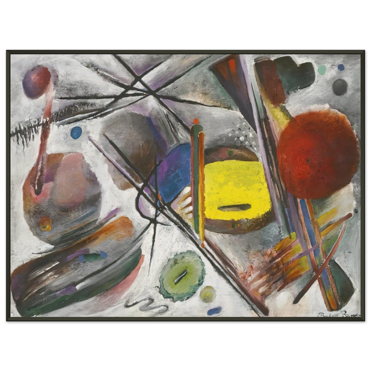Rudolf Bauer UNTITLED 1919 Framed Art Print - Aluminum Frame - 70x100 cm / 28x40 inches
