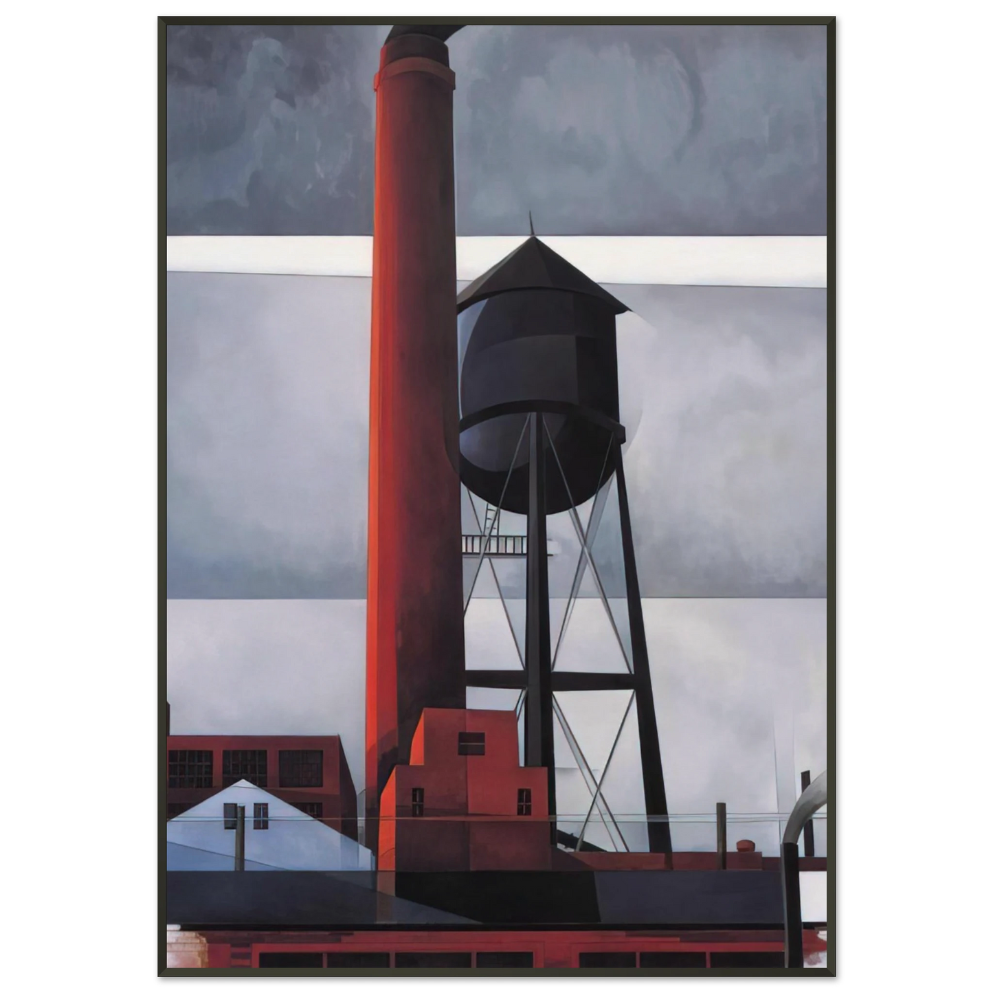 Charles Demuth Chimney and Water Tower 1931 Framed Art Print - Aluminum Frame - 21x29.7 cm / 8x12"