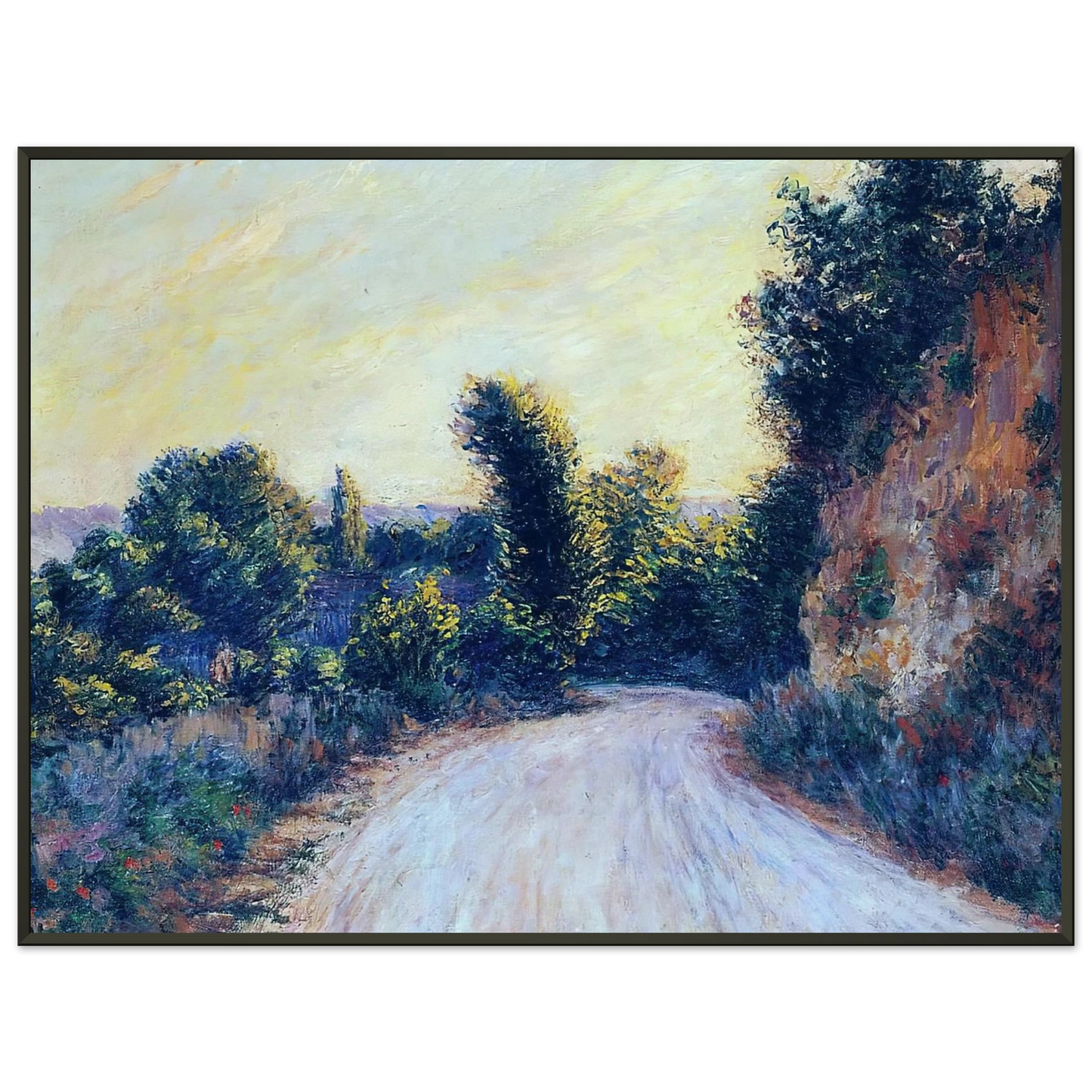 claude monet  Road near Giverny Framed Art Print  - Aluminum Frame - 70x100 cm / 28x40 inches