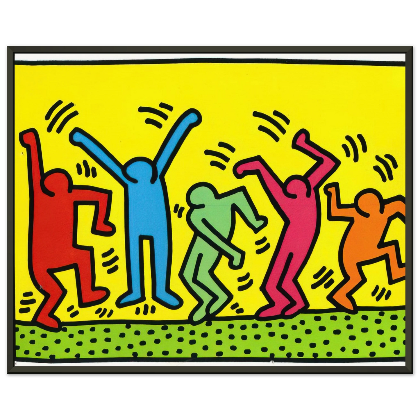 Keith Haring UNTITLED DANCE 1987 Framed Art Print - Aluminum Frame - 40x50 cm / 16x20 inches