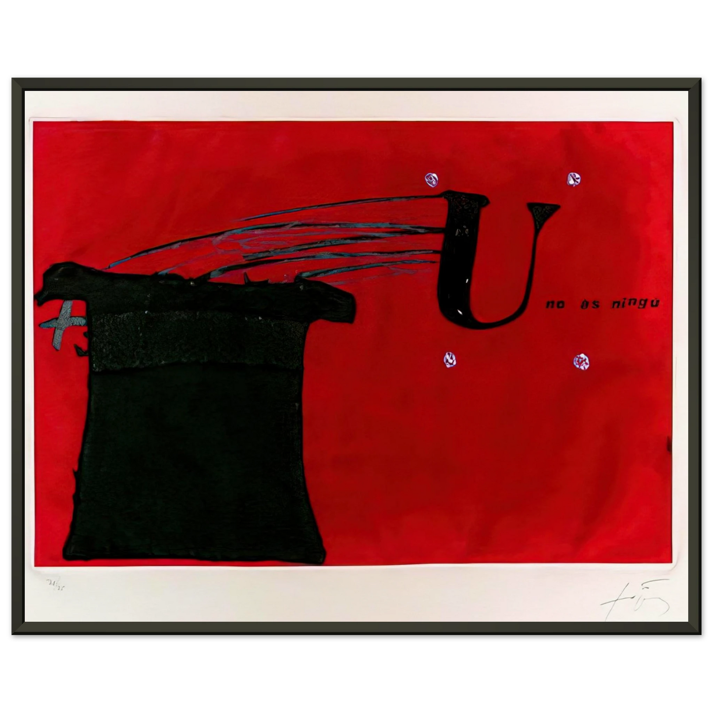Antoni Tapies U NO S NING 1979 Framed Art Print - Aluminum Frame - 70x100 cm / 28x40 inches