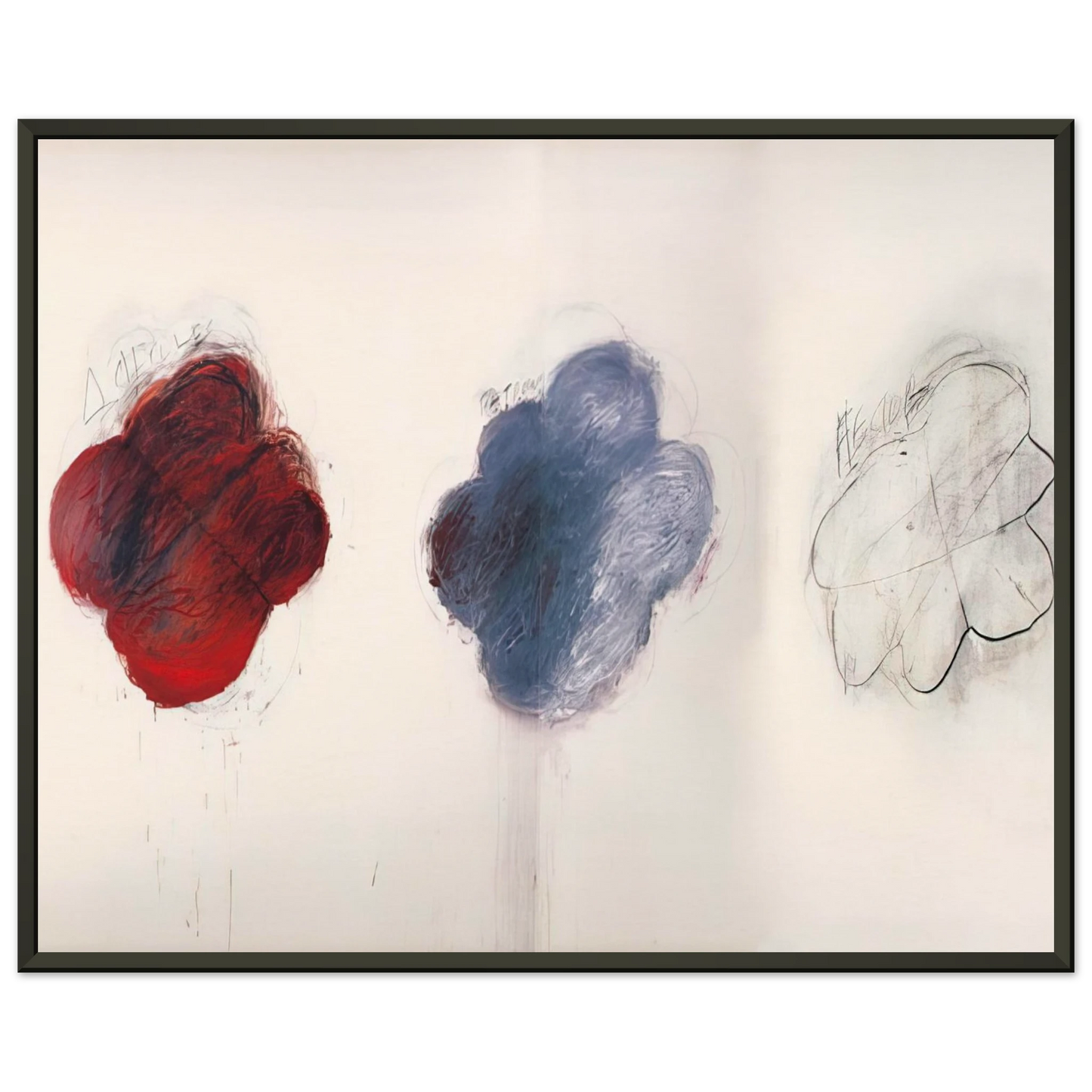 Cy Twombly Fifty Days at Iliam Shades of Achilles Patroclus and Hector Framed Art Print - Aluminum Frame - 60x80 cm / 24x32 inches