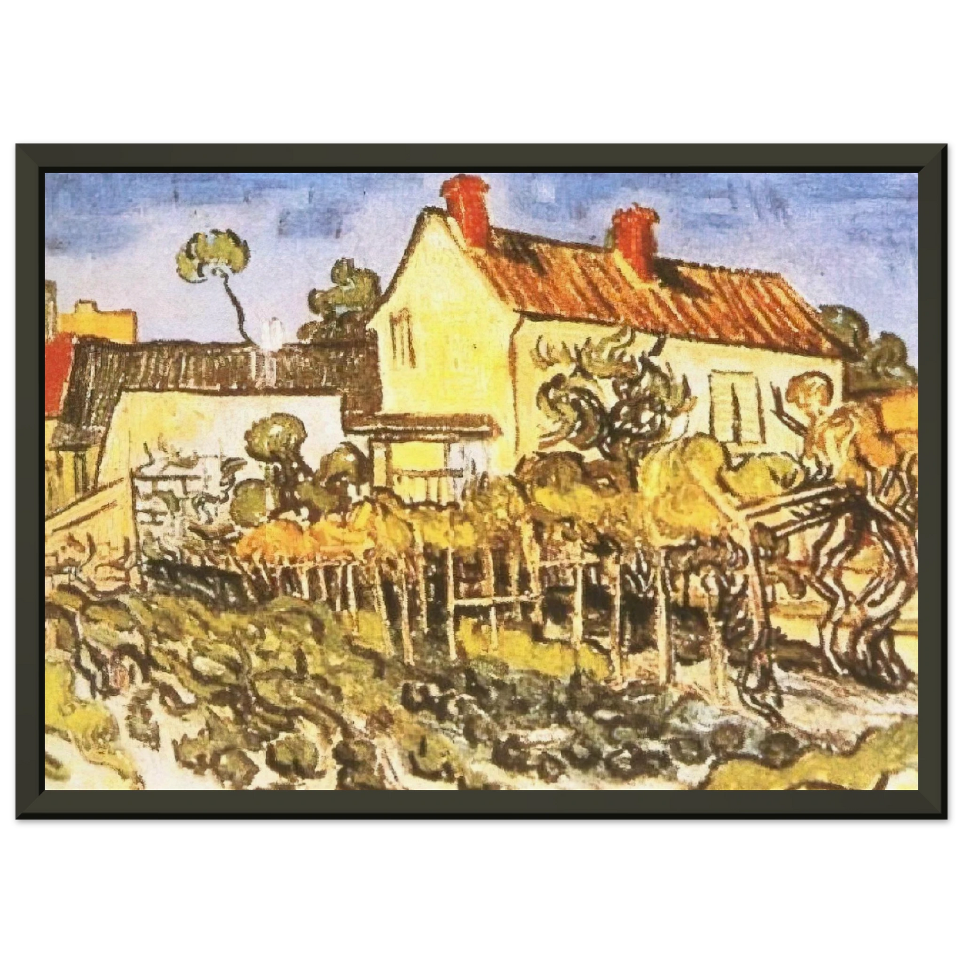 Vincent van Gogh  The House of Pere Eloi Framed Art Print  - Aluminum Frame - 70x100 cm / 28x40 inches