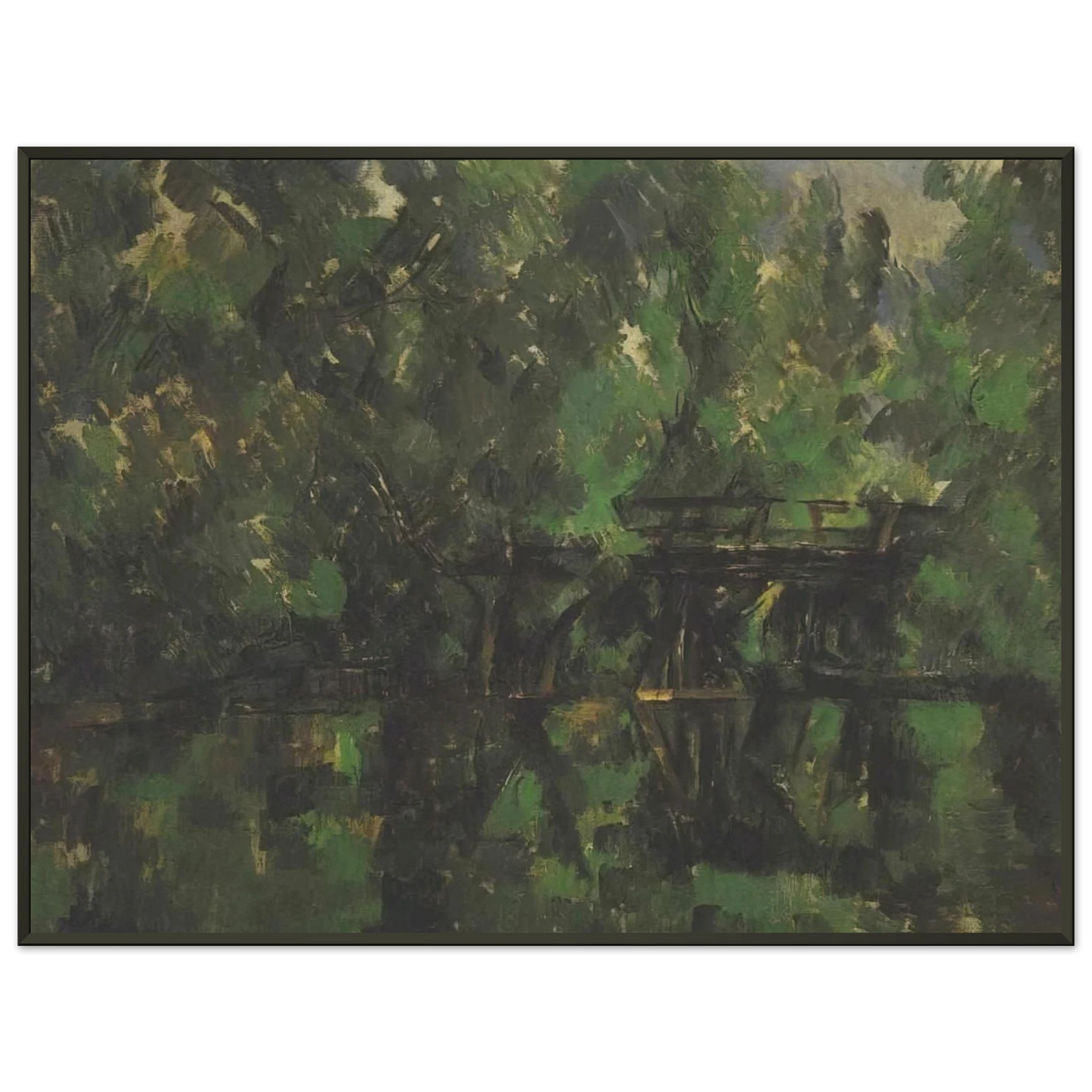 Paul Cezanne Bridge over the pond Framed Art Print - Aluminum Frame - 70x100 cm / 28x40 inches
