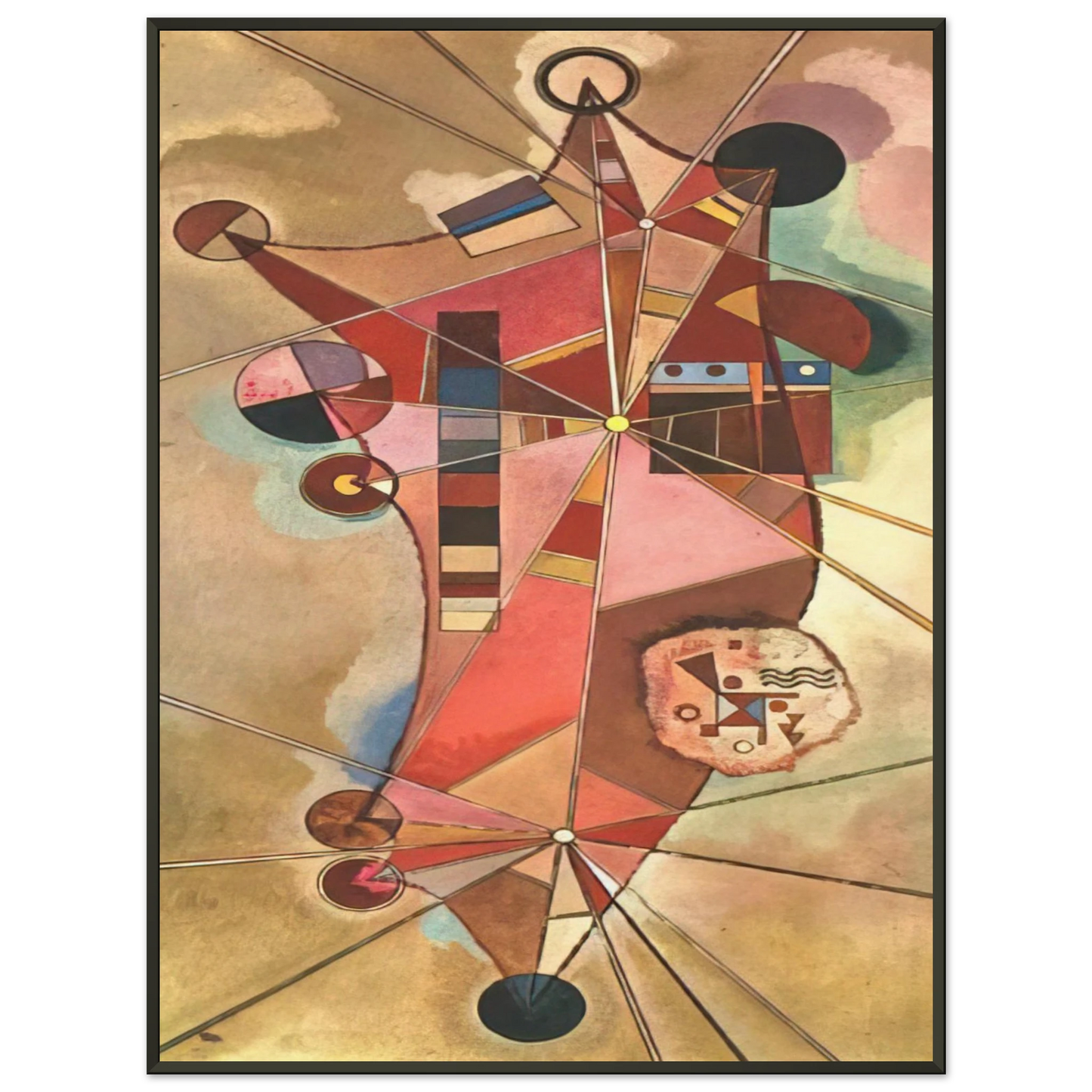 Wassily Kandinsky  FIXED POINTS Framed Art Print  - Aluminum Frame - 70x100 cm / 28x40 inches