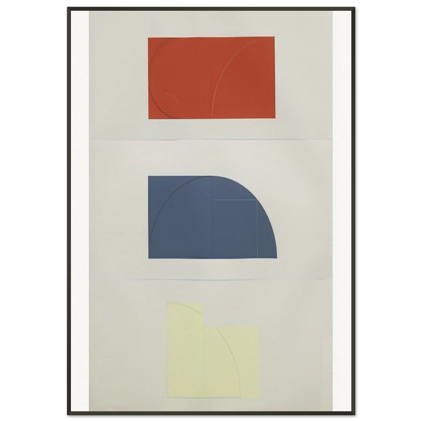 Robert Mangold SERIES OF THREE 1984 Framed Art Print - Aluminum Frame - 21x29.7 cm / 8x12"