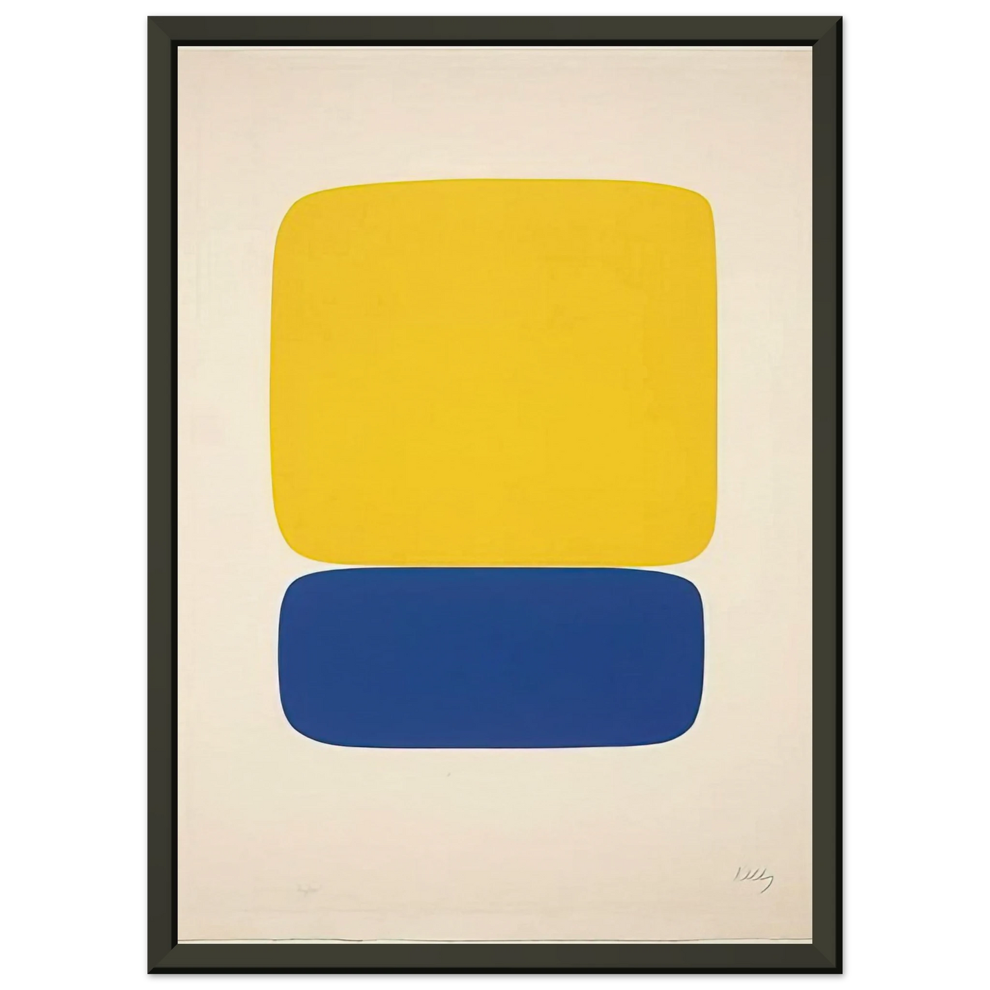 Ellsworth Kelly Yellow over Dark Blue Framed Art Print - Aluminum Frame - 60x80 cm / 24x32 inches