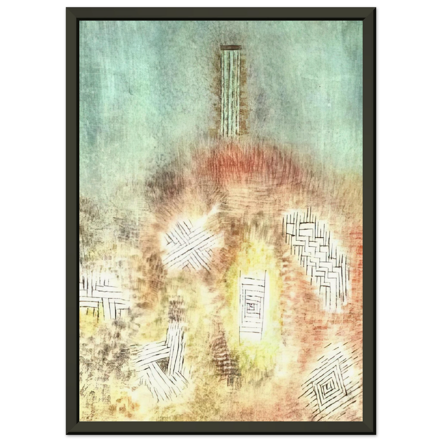 Paul Klee THE COLUMN 1926 Framed Art Print - Aluminum Frame - 60x80 cm / 24x32 inches