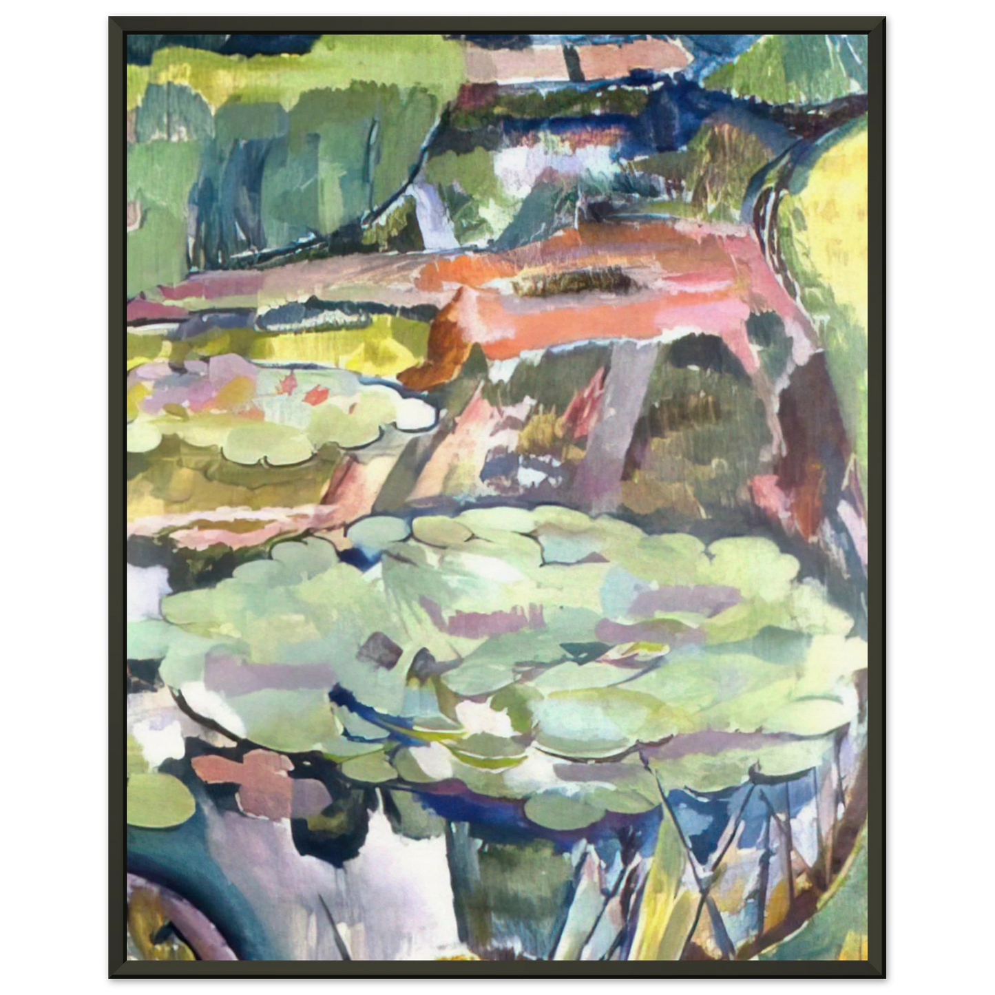 Vanessa Bell LANDSCAPE WITH A POND AND WATER LILIES 1915 Framed Art Print - Aluminum Frame - 60x80 cm / 24x32 inches