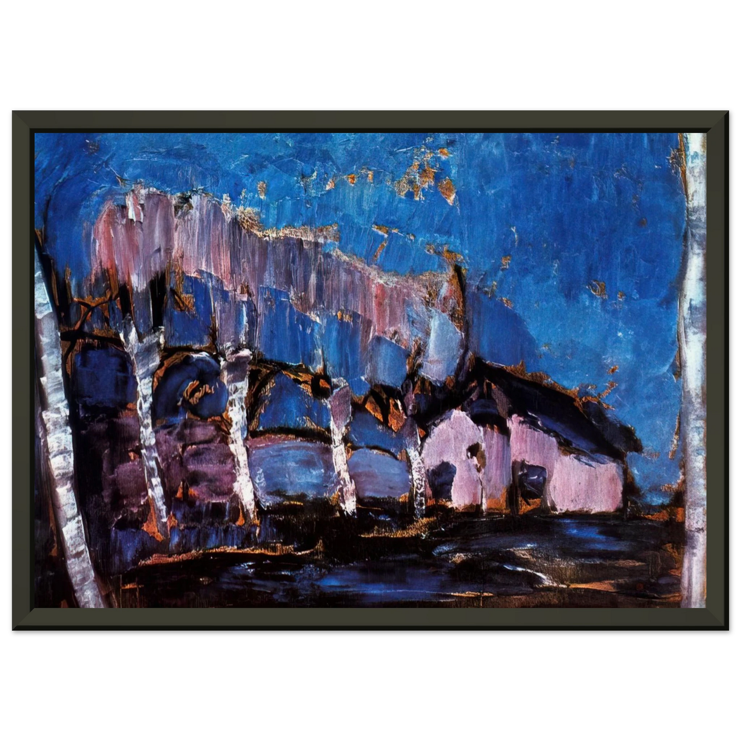 Piet Mondrian  Evening landscape Framed Art Print  - Aluminum Frame - 40x50 cm / 16x20 inches