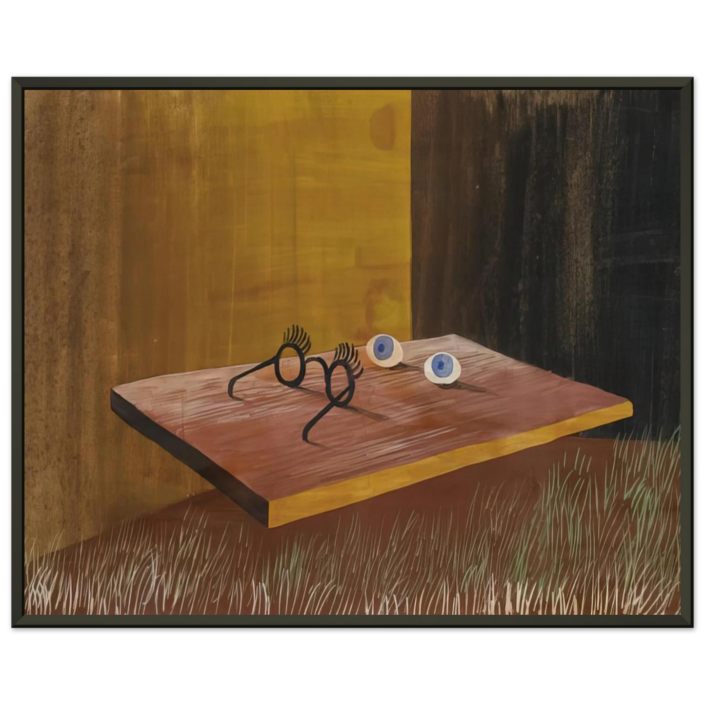 Remedios Varo EYES ON THE TABLE 1938 Framed Art Print - Aluminum Frame - 70x100 cm / 28x40 inches