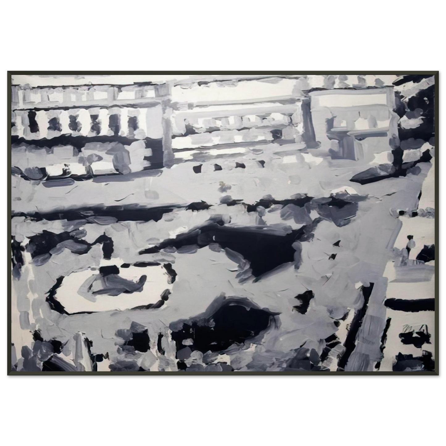 Gerhard Richter TOWNSCAPE M6 1968 Framed Art Print - Aluminum Frame - 21x29.7 cm / 8x12"
