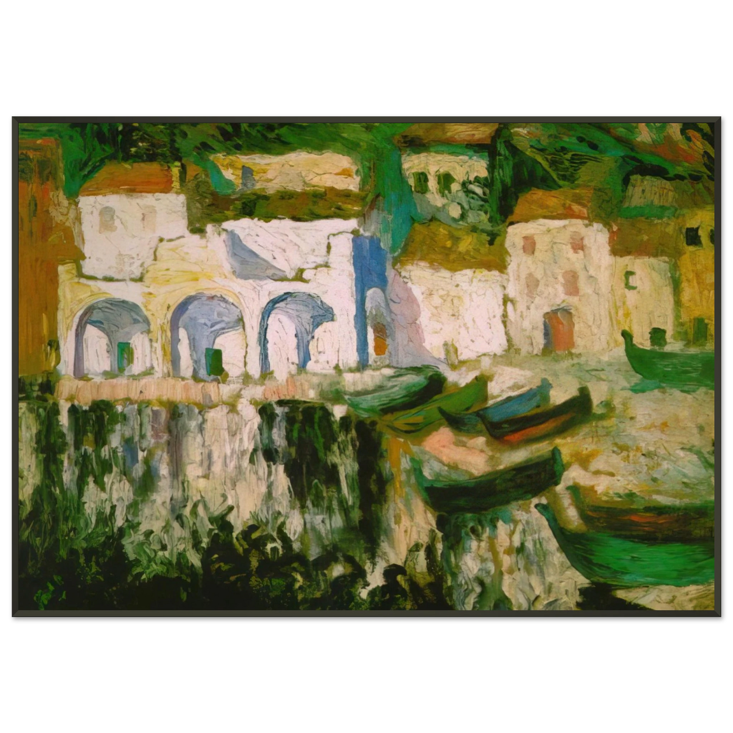 Salvador Dali VIEW OF PORTDOGUE PORT ALUGER Framed Art Print - Aluminum Frame - 21x29.7 cm / 8x12"
