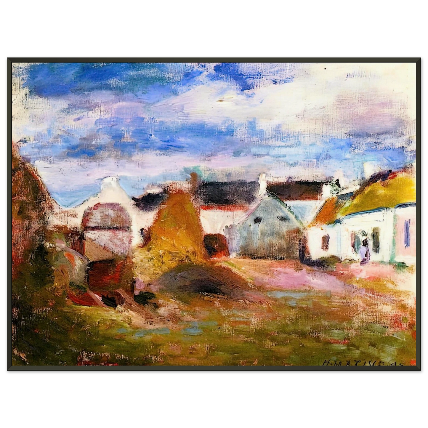 Henri Matisse FARMYARD IN BRITTANY 1897 Framed Art Print - Aluminum Frame - 70x100 cm / 28x40 inches