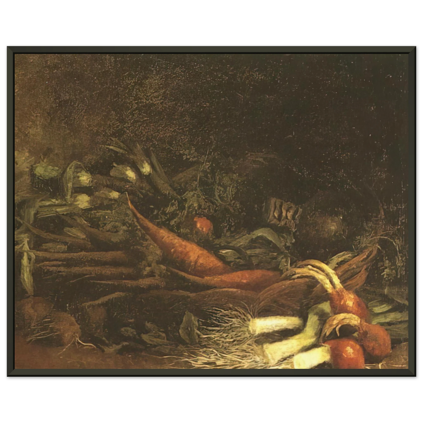 Vincent van Gogh  Still life with a basket of vegetables Framed Art Print  - Aluminum Frame - 40x50 cm / 16x20 inches