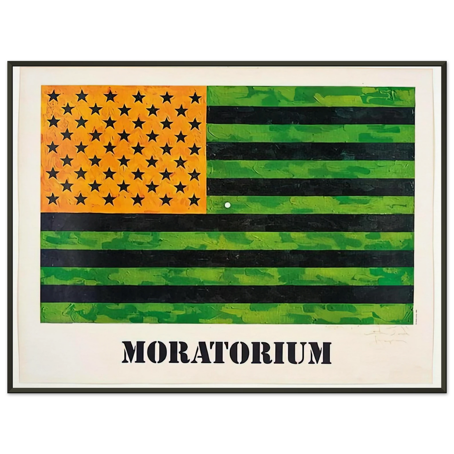 Jasper Johns MORATORIUM FLAG Framed Art Print - Aluminum Frame - 70x100 cm / 28x40 inches