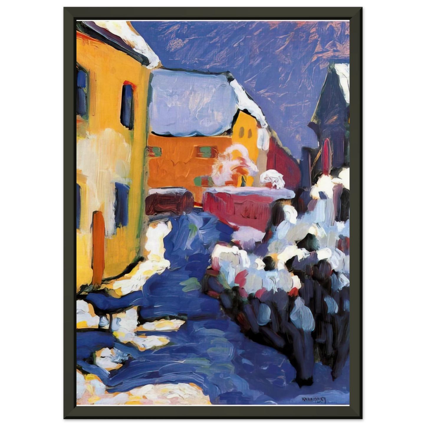 Wassily Kandinsky  CEMETERY AND VICARAGE IN KOCHEL 1909 Framed Art Print  - Aluminum Frame - 60x80 cm / 24x32 inches