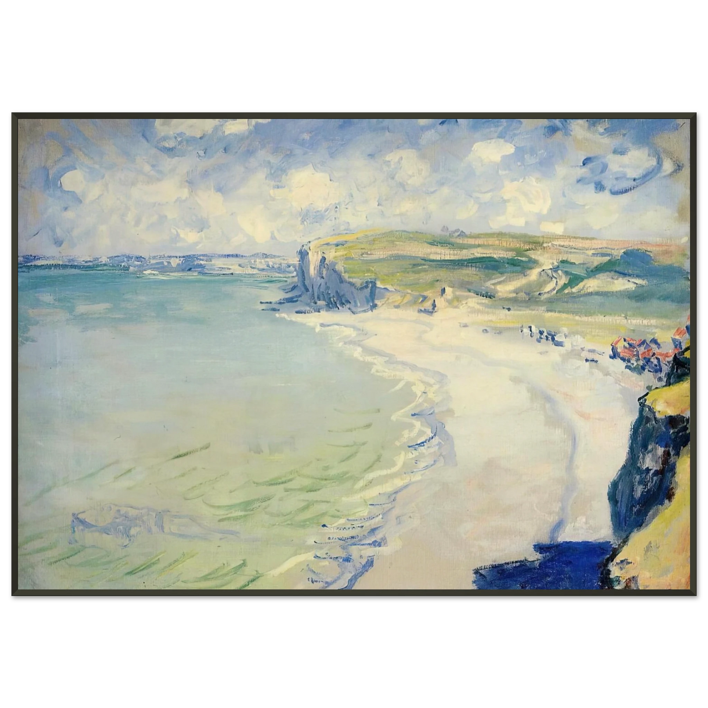 claude monet  The Beach at Pourville Framed Art Print  - Aluminum Frame - 21x29.7 cm / 8x12"