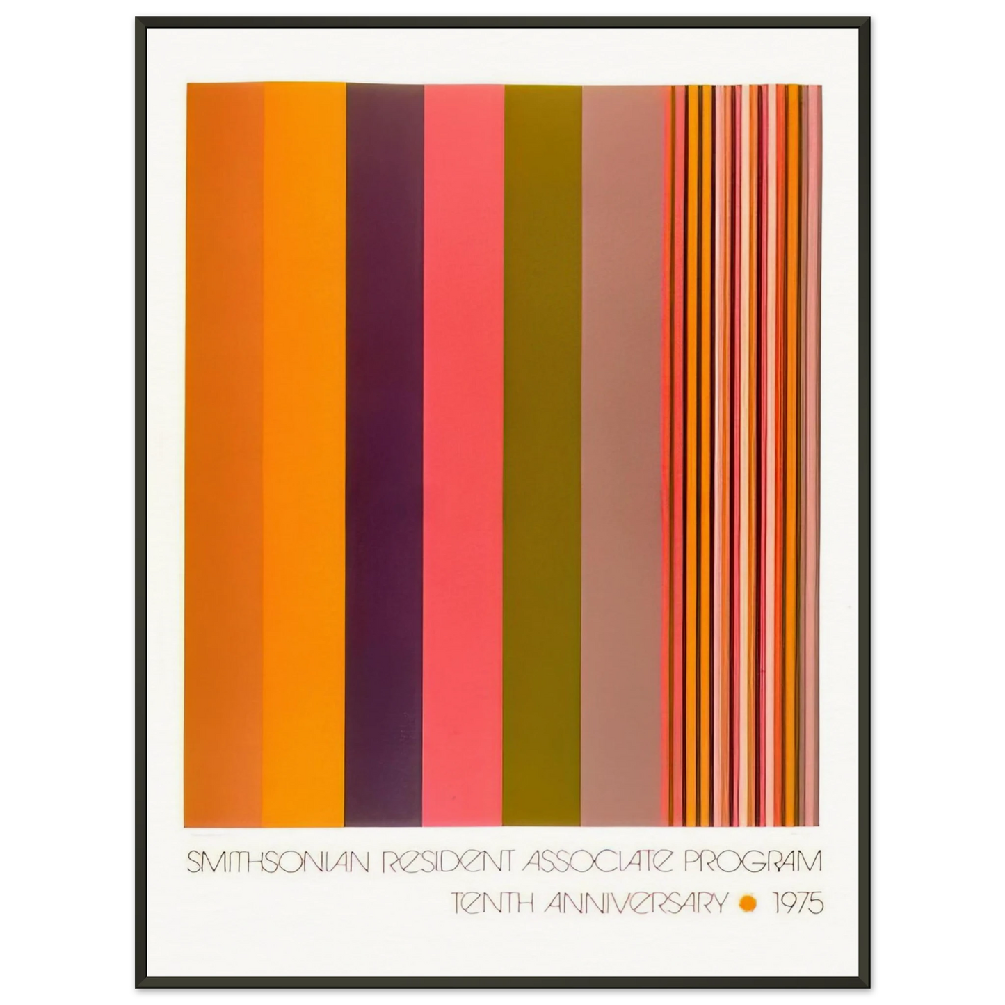 Gene Davis Smithsonian Resident Associate Program Tenth Anniversary Poster 1975 Framed Art Print - Aluminum Frame - 40x50 cm / 16x20 inches