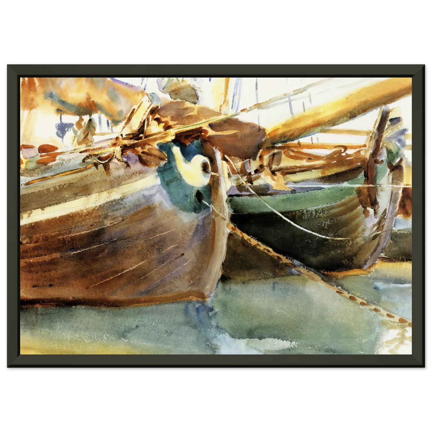 John Singer Sargent Boats Venice Framed Art Print - Aluminum Frame - 60x80 cm / 24x32 inches