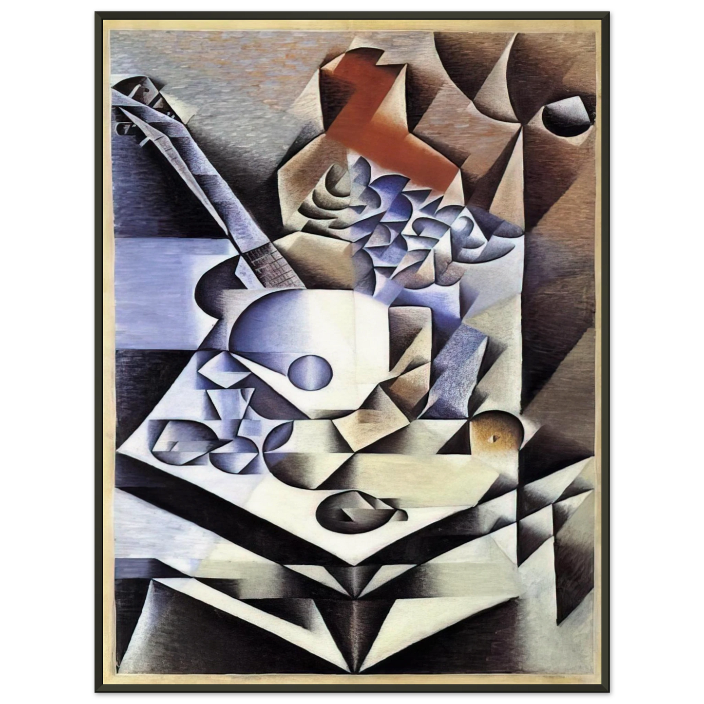 Juan Gris  STILL LIFE WITH FLOWERS 1912 Framed Art Print  - Aluminum Frame - 40x50 cm / 16x20 inches