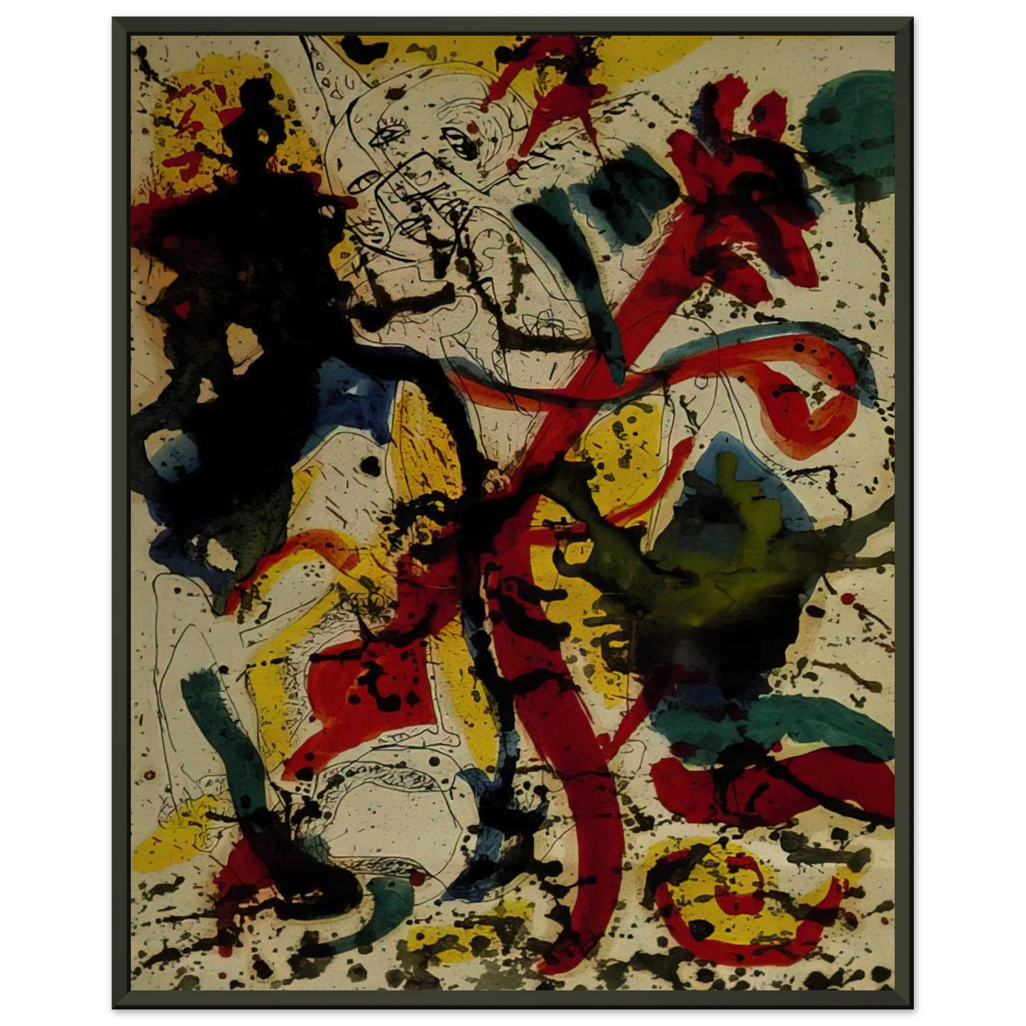 Jackson Pollock UNTITLED 1944 Framed Art Print - Aluminum Frame - 70x100 cm / 28x40 inches