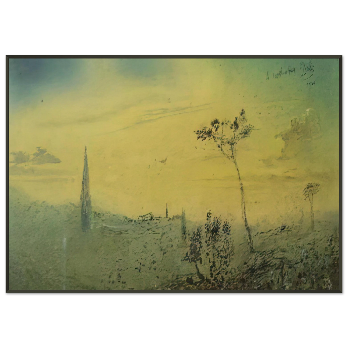 Salvador Dali  LANDSCAPE 1 Framed Art Print  - Aluminum Frame - 21x29.7 cm / 8x12"