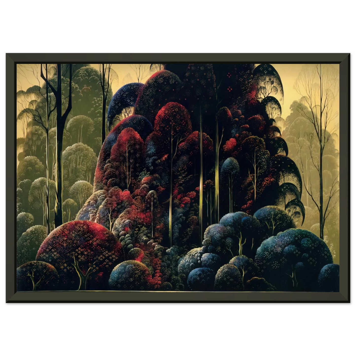 Eyvind Earle Wind Breaks Framed Art Print - Aluminum Frame - 40x50 cm / 16x20 inches