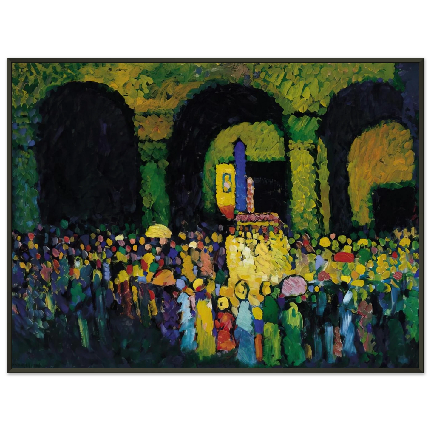 Wassily Kandinsky THE LUDWIGSKIRCHE IN MUNICH 1908 Framed Art Print - Aluminum Frame - 40x50 cm / 16x20 inches